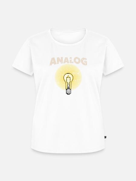 Analog ist super - Glühbirne - Frauen Premium Bio T-Shirt - Weiß