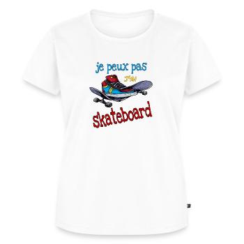 Je peux pas j'ai skate. Skateboard - T-shirt Premium bio Femme - blanc - Devant - AI Model Female 172 dark (172cm)