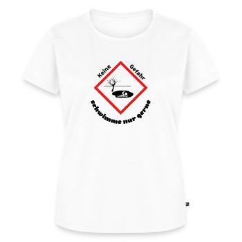 Achtung Schwimmer - Frauen Premium Bio T-Shirt - Weiß - Vorne - AI Model Female 172 dark (172cm)