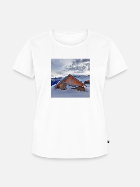 Berghütte - Frauen Premium Bio T-Shirt - Weiß