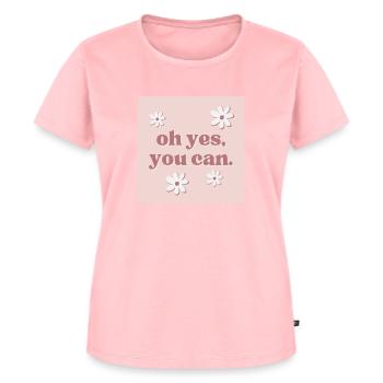 Yes, you can. - Frauen Premium Bio T-Shirt - Rosa - Vorne - AI Model Female 172 dark (172cm)