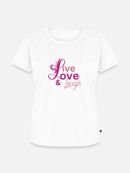 Leben lieben, Lachen - Frauen Premium Bio T-Shirt - Weiß