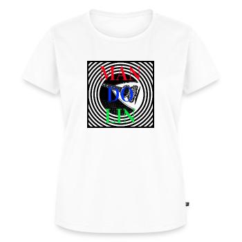 Mandoline mit konzentrischen Kreisen - MAN DO LIN - Frauen Premium Bio T-Shirt - Weiß - Vorne - AI Model Female 172 dark (172cm)