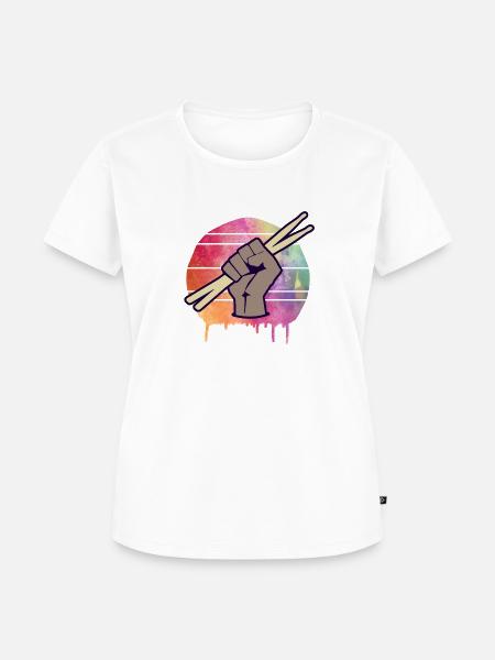 Drummer Schlagzeuger - Frauen Premium Bio T-Shirt - Weiß