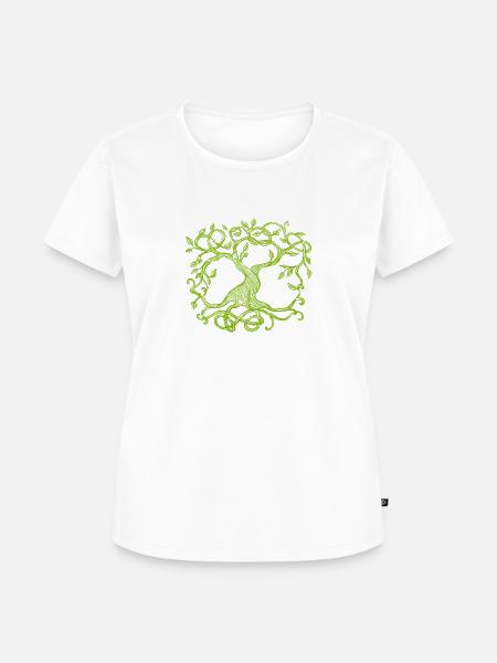 Keltischer Baum, grün - Frauen Premium Bio T-Shirt - Weiß