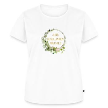 Eukalyptus Kreis Team Braut personalisierbar - Frauen Premium Bio T-Shirt - Weiß - Vorne - AI Model Female 172 dark (172cm)