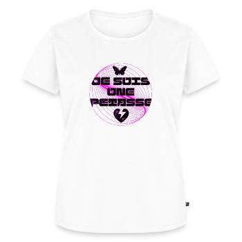 Je suis une pétasse humour Y2K papillon coeur - T-shirt Premium bio Femme - blanc - Devant - AI Model Female 172 dark (172cm)