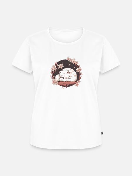 Schlafendes Kätzchen - Frauen Premium Bio T-Shirt - Weiß