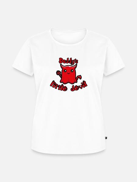 Daddys little devil - Frauen Premium Bio T-Shirt - Weiß