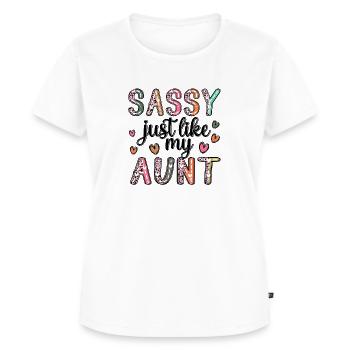 sassy aunt - Women's Premium Organic T-shirt - white - Front - AI Model Female 172 dark (172cm)