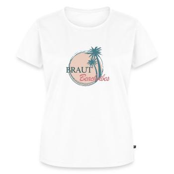 JGA Beachvibes Braut rosa - Frauen Premium Bio T-Shirt - Weiß - Vorne - AI Model Female 172 dark (172cm)