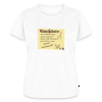 Tägliche Routine - Frauen Premium Bio T-Shirt - Weiß - Vorne - AI Model Female 172 dark (172cm)