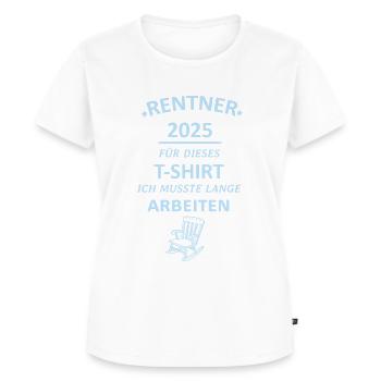 lustig Rentner 2025 Ruhestand Rentner Geschenk - Frauen Premium Bio T-Shirt - Weiß - Vorne - AI Model Female 172 dark (172cm)