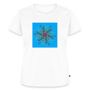 Abstrakte Blume - Frauen Premium Bio T-Shirt - Weiß - Vorne - AI Model Female 172 dark (172cm)