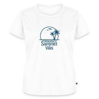 Summer Vibes Frauen Shirt - Frauen Premium Bio T-Shirt - Weiß - Vorne - AI Model Female 172 dark (172cm)