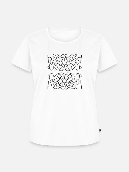 Schwarz-Weiß-Gekritzel - Frauen Premium Bio T-Shirt - Weiß