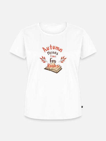 Bücher Lesen Herbst - Frauen Premium Bio T-Shirt - Weiß
