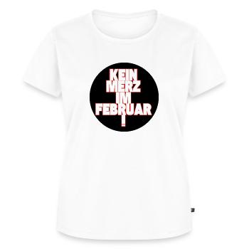 Kein Merz im Februar! - Frauen Premium Bio T-Shirt - Weiß - Vorne - AI Model Female 172 dark (172cm)