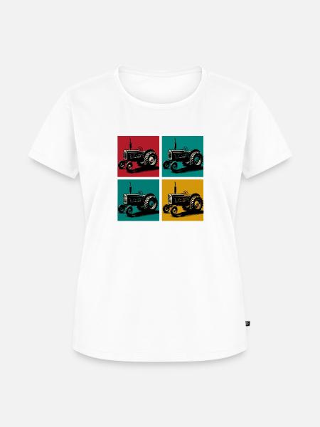 Retro-Oldtimer-Traktor - Frauen Premium Bio T-Shirt - Weiß