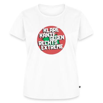 Klare Kante gegen Rechtsextreme. - Frauen Premium Bio T-Shirt - Weiß - Vorne - AI Model Female 172 dark (172cm)