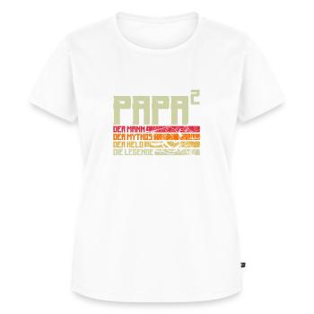 Papa Vater von 2 zwei Zweiten Kindern Zwillinge - Frauen Premium Bio T-Shirt - Weiß - Vorne - AI Model Female 172 dark (172cm)