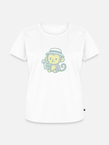 Affe Erfrischung Sommer - Frauen Premium Bio T-Shirt - Weiß