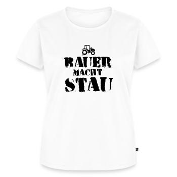 Bauer macht Stau - Schwarze Edition - Frauen Premium Bio T-Shirt - Weiß - Vorne - AI Model Female 172 dark (172cm)