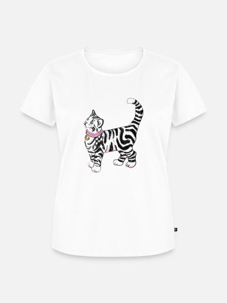 Sticker Katze - Frauen Premium Bio T-Shirt -