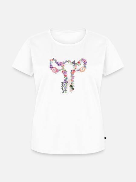 Uterus Blumen - Frauen Premium Bio T-Shirt - Weiß