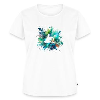 Splash of color with pure cut out blue green - Women's Premium Organic T-shirt - white - Front - AI Model Female 172 dark (172cm)