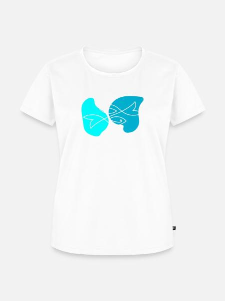 Fish One Line Drawing - Frauen Premium Bio T-Shirt - Weiß