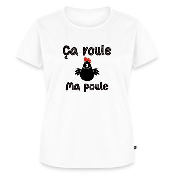 Es rollt meine Henne - Frauen Premium Bio T-Shirt - Weiß - Vorne - AI Model Female 172 dark (172cm)