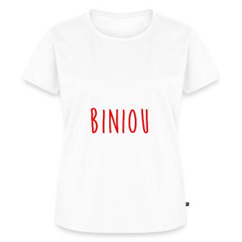 visuel j'peux pas j'ai biniou - T-shirt Premium bio Femme - blanc - Devant - AI Model Female 172 dark (172cm)