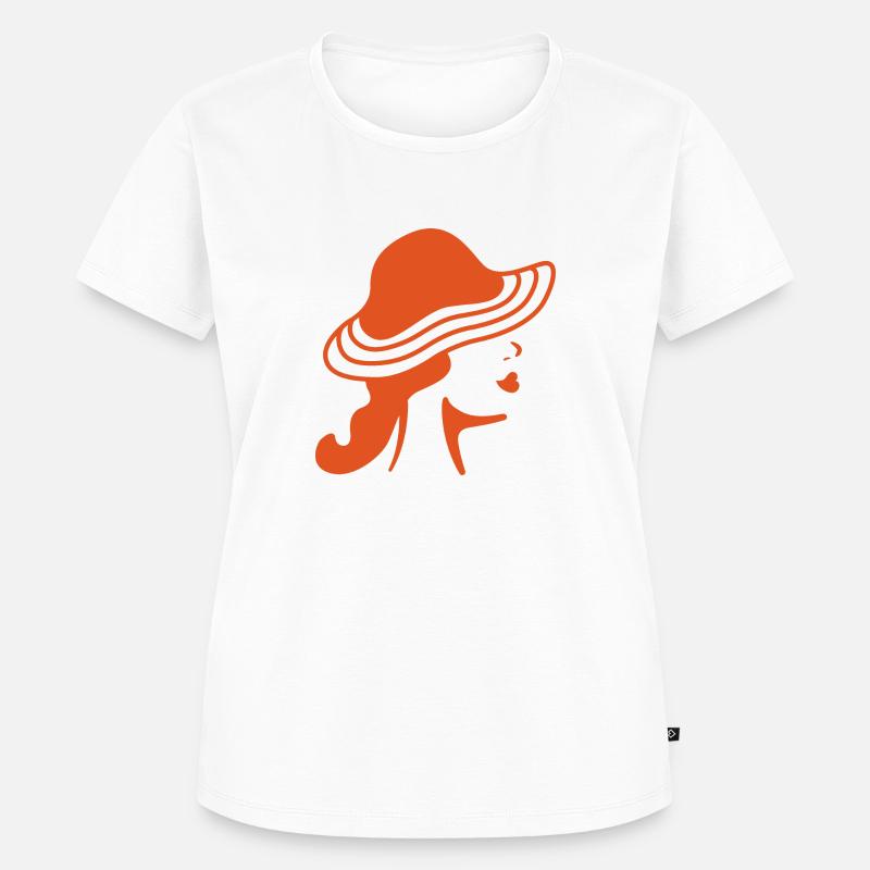 Frau sein, Frau mit Hut - Frauen Premium Bio T-Shirt - Weiß
