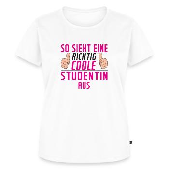 Studentin | | Uni | Studium | Universität - Frauen Premium Bio T-Shirt - Weiß - Vorne - AI Model Female 172 dark (172cm)