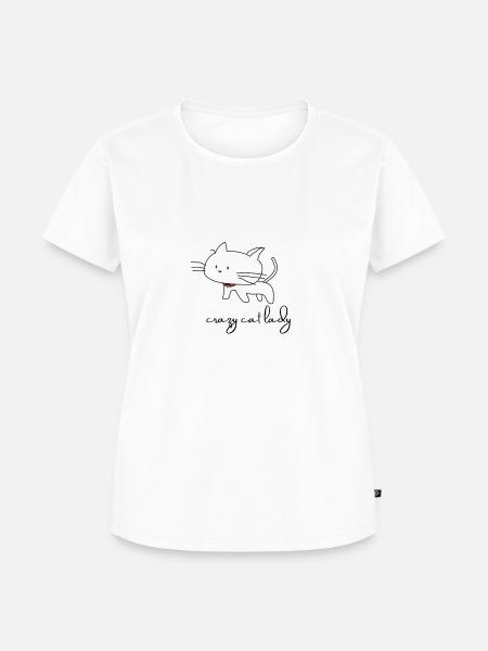 crazy cat lady - Frauen Premium Bio T-Shirt - Weiß