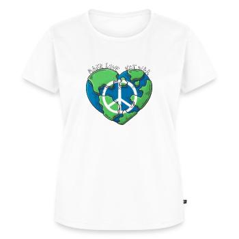 Make love not war - Frauen Premium Bio T-Shirt - Weiß - Vorne - AI Model Female 172 dark (172cm)