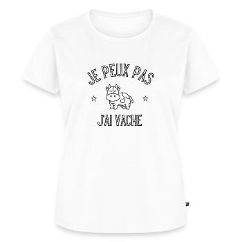 je peux pas j'ai vache - T-shirt Premium bio Femme - blanc - Devant - AI Model Female 172 dark (172cm)