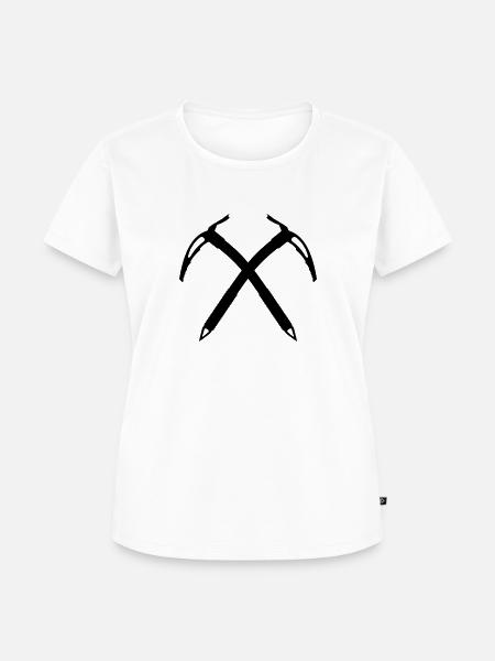 Eispickel gekreuzt Dunkel - Frauen Premium Bio T-Shirt - Weiß