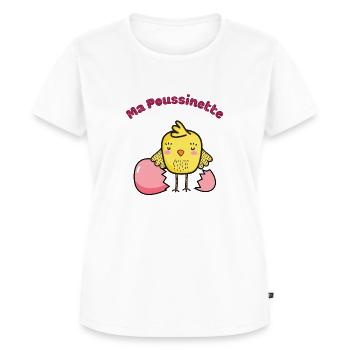 Poussinette Surnom drôle affectueux fille femme - T-shirt Premium bio Femme - blanc - Devant - AI Model Female 172 dark (172cm)