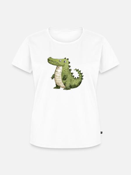 Kroko Krokodil - Frauen Premium Bio T-Shirt - Weiß