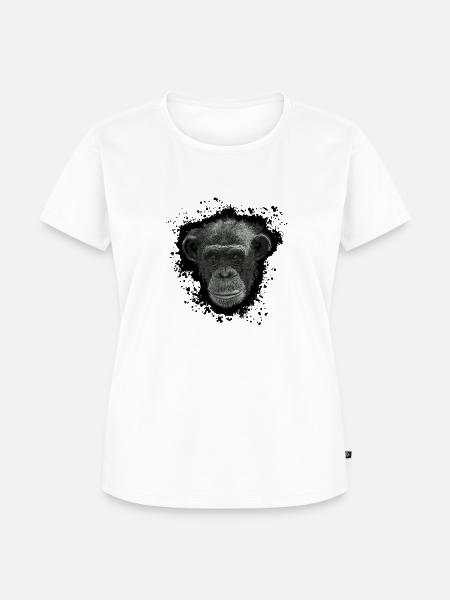Affe Menschenaffe Schimpanse - Frauen Premium Bio T-Shirt - Weiß