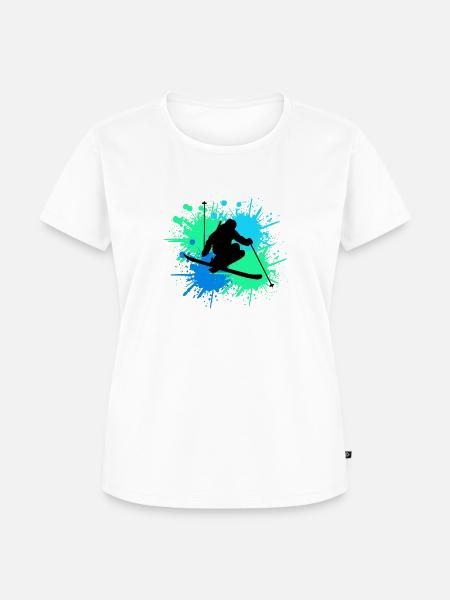 skifahren splash - Frauen Premium Bio T-Shirt - Weiß