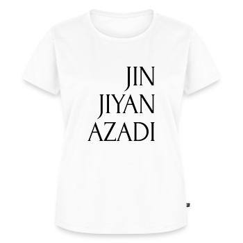 Frau Leben Freiheit Iran - Frauen Premium Bio T-Shirt - Weiß - Vorne - AI Model Female 172 dark (172cm)