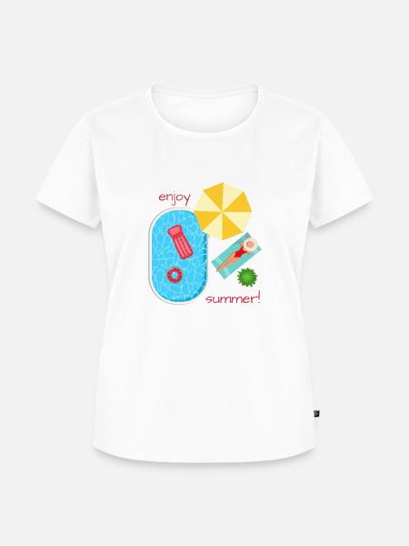 enjoy summer - Frauen Premium Bio T-Shirt - Weiß