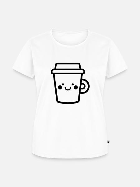 Kaffeebecher - Frauen Premium Bio T-Shirt - Weiß