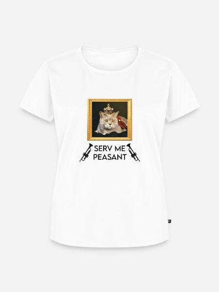 Cat - Serv Me Peasant - Frauen Premium Bio T-Shirt - Weiß