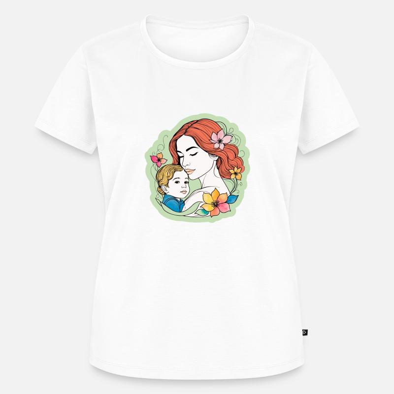 Mutter Kind Muttertagsmotiv - Frauen Premium Bio T-Shirt - Weiß