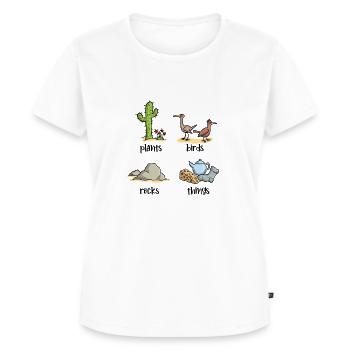 Plants birds rocks things - Women's Premium Organic T-shirt - white - Front - AI Model Female 172 dark (172cm)