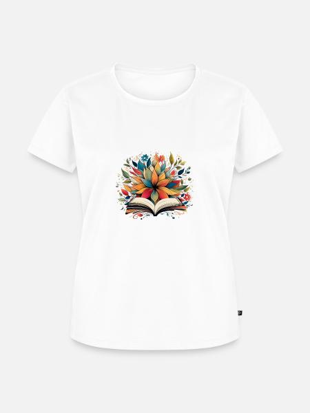 Buchblütenkreis - Frauen Premium Bio T-Shirt - Weiß
